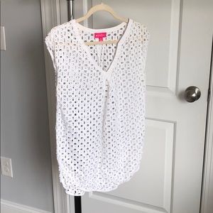 White eyelet Lilly Pulitzer tunic cover up!